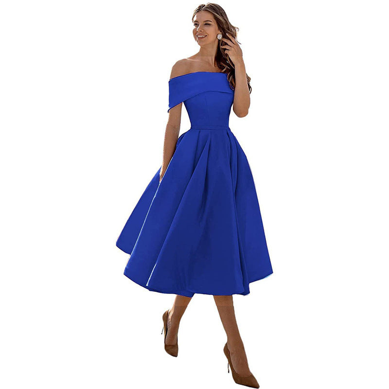 Charlotte – Casual Strapless Satin Festklänning