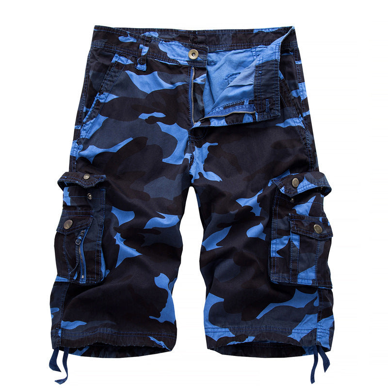 Karl – Kamouflage Tryckt Knälång Cargo Shorts