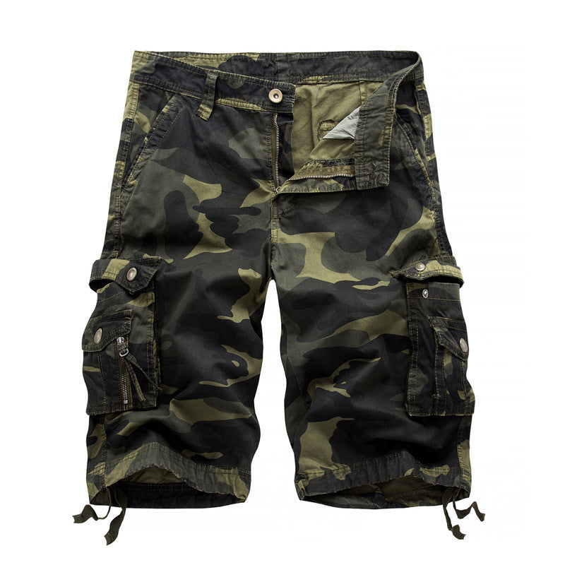 Karl – Kamouflage Tryckt Knälång Cargo Shorts