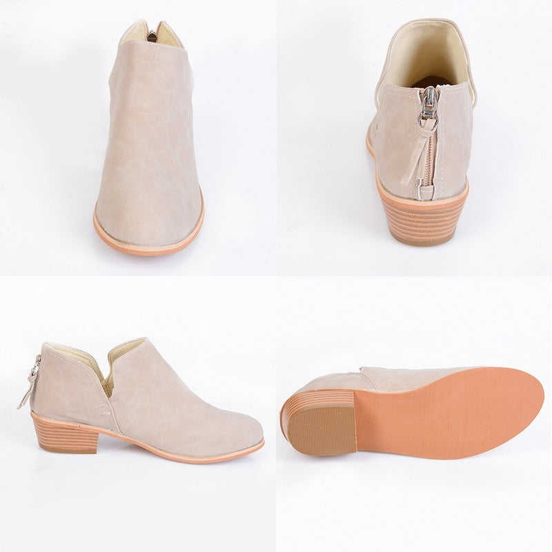 Tracy – Retro Högklackade Ankelboots för Kvinnor
