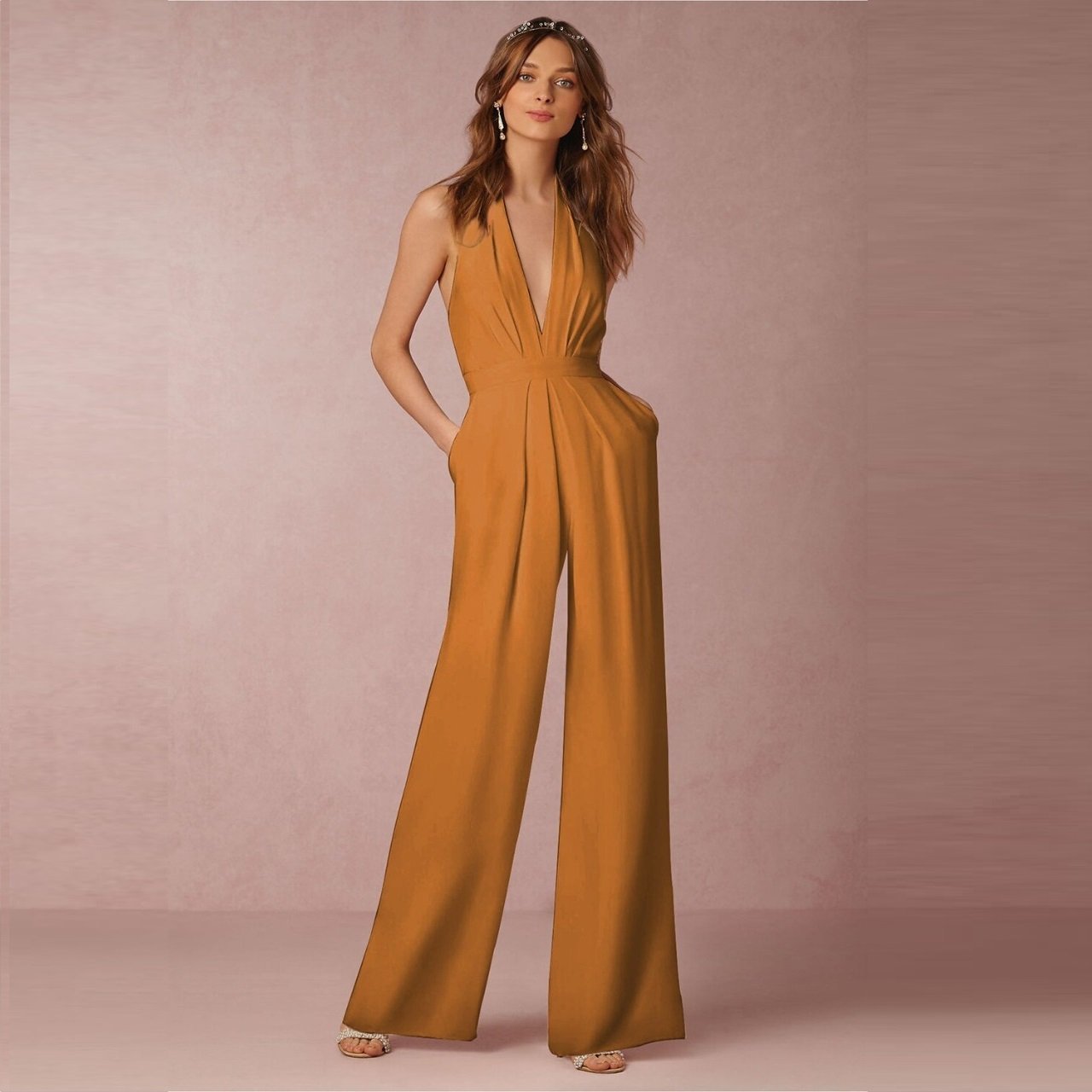 Carly – Ärmloös halterneck jumpsuit
