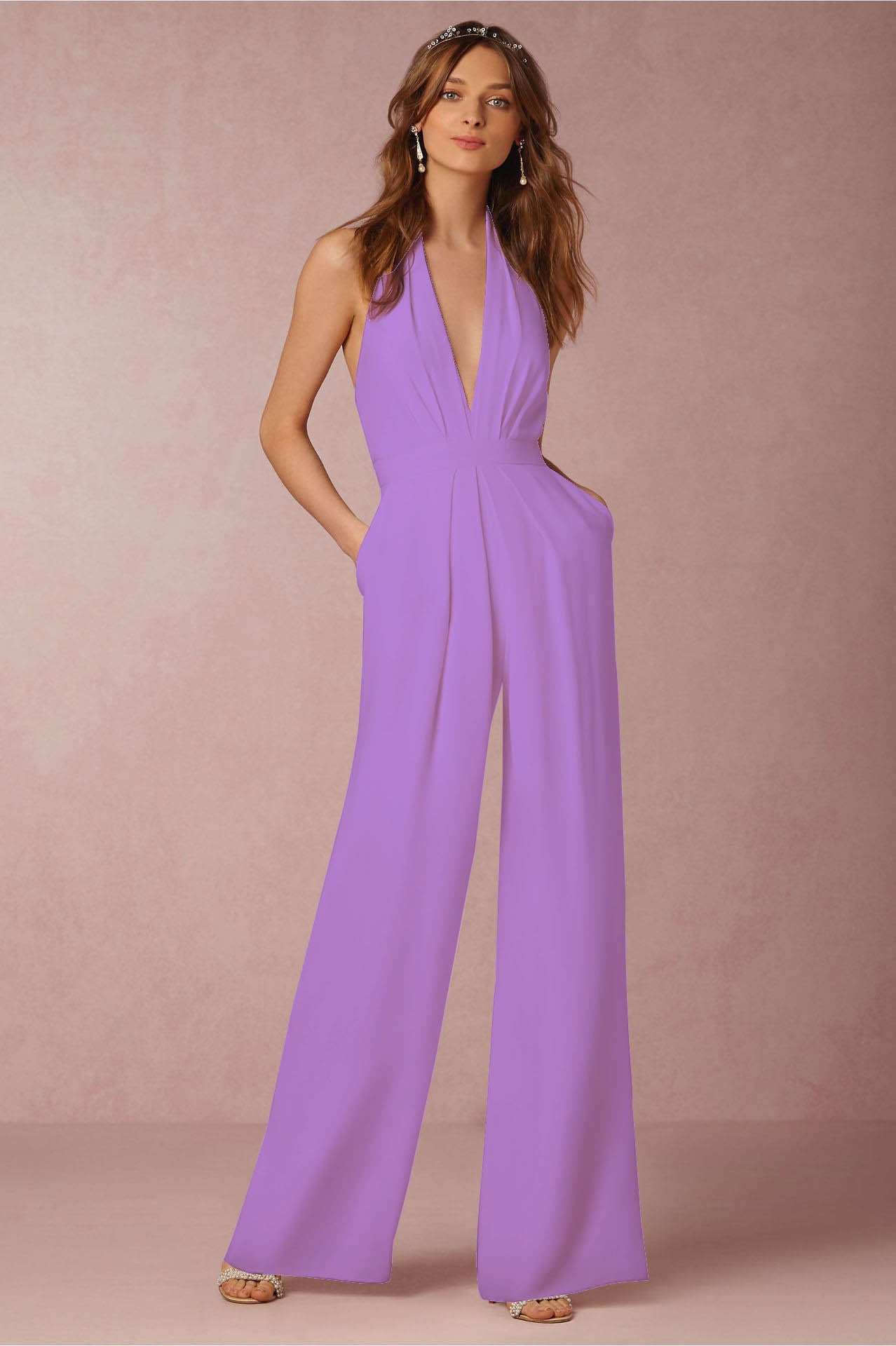Carly – Ärmloös halterneck jumpsuit