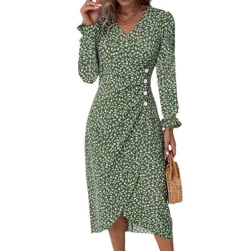 Sara – Asymmetrisk Klänning med Puffärm