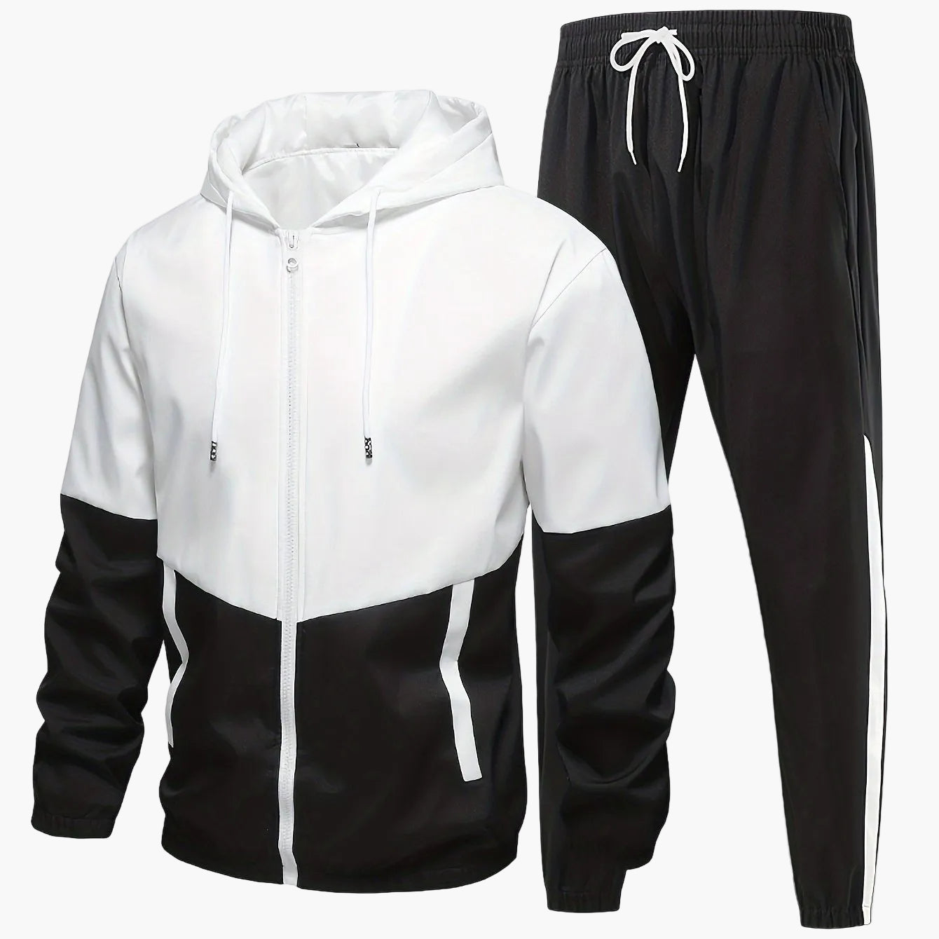 Herr Träningsset Sportig Hoodie och Byxor – Perfekt för Träning och Avslappning