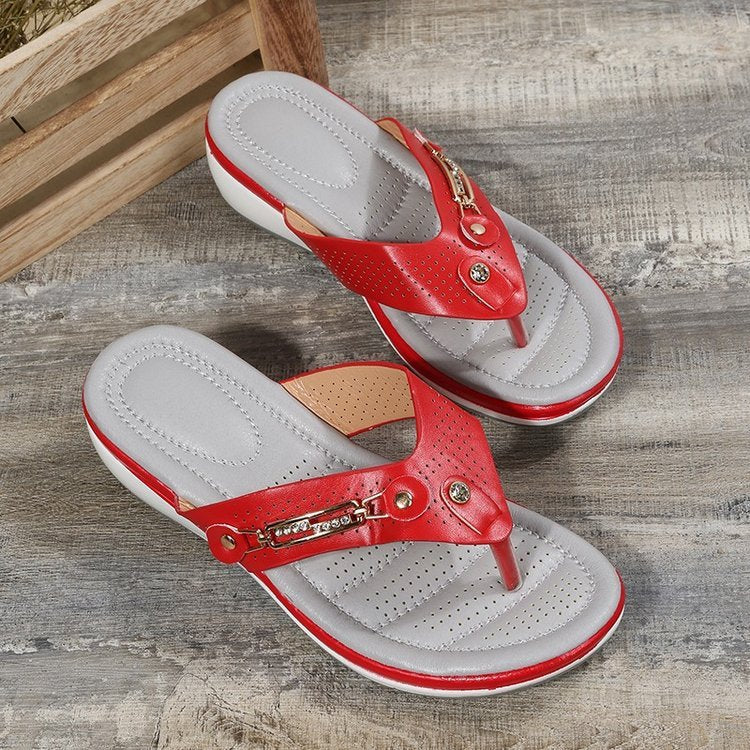 Rose – Wedge Plattform Flip-Flops i Vegansk Läder