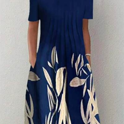 Sophia – Lång Kjol med Fickor och Tryck