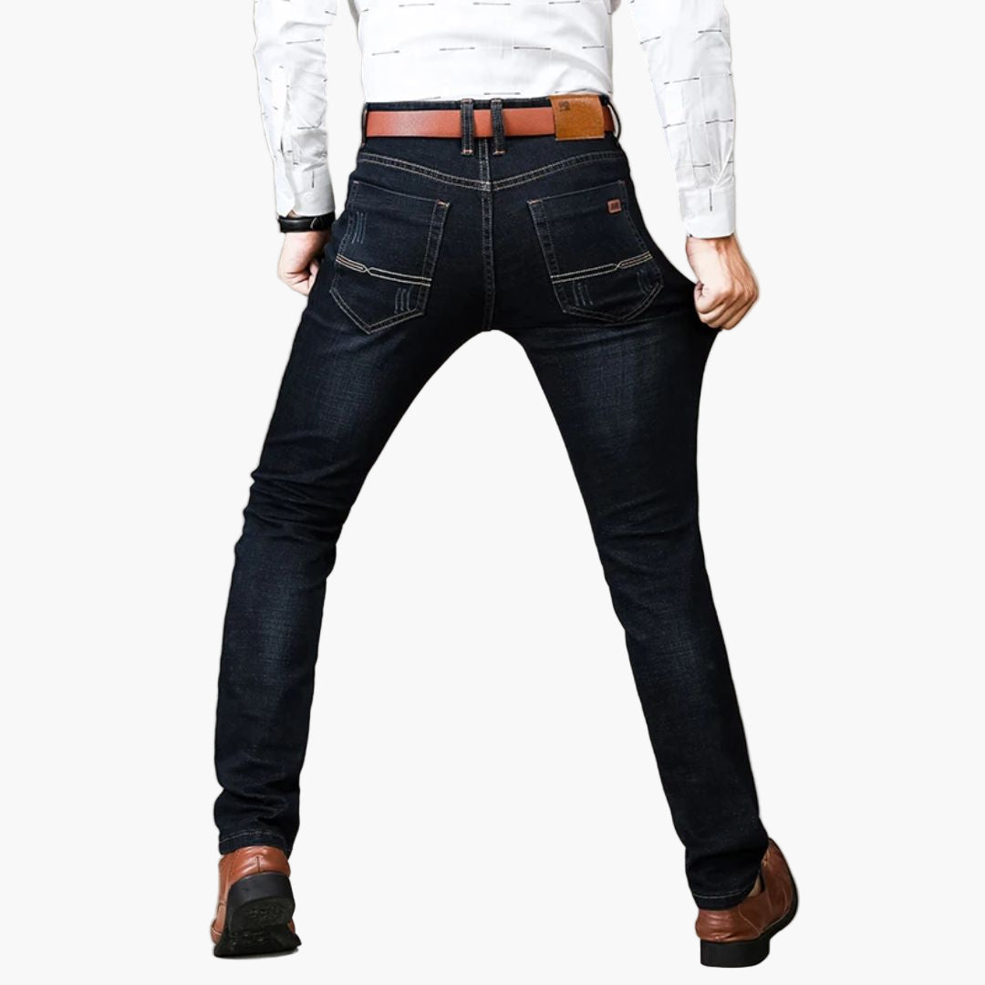 Herr Stretchjeans – Raka Vardagsjeans för Arbete och Fritid