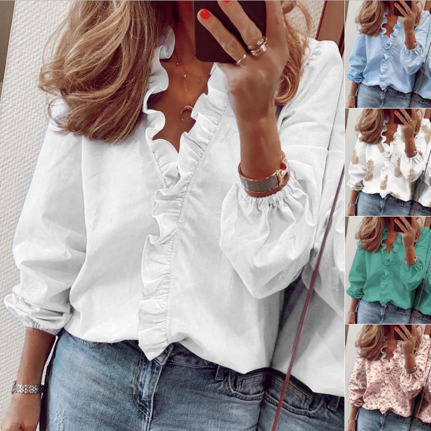 Danielle – Långärmad Blus med Volanger