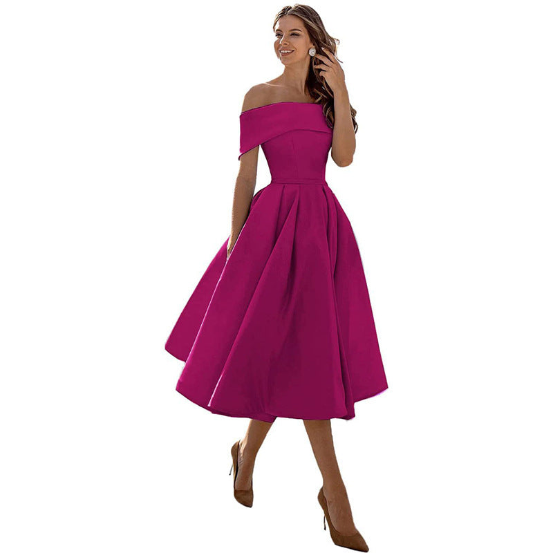 Charlotte – Casual Strapless Satin Festklänning