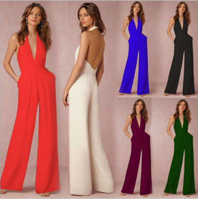 Carly – Ärmloös halterneck jumpsuit