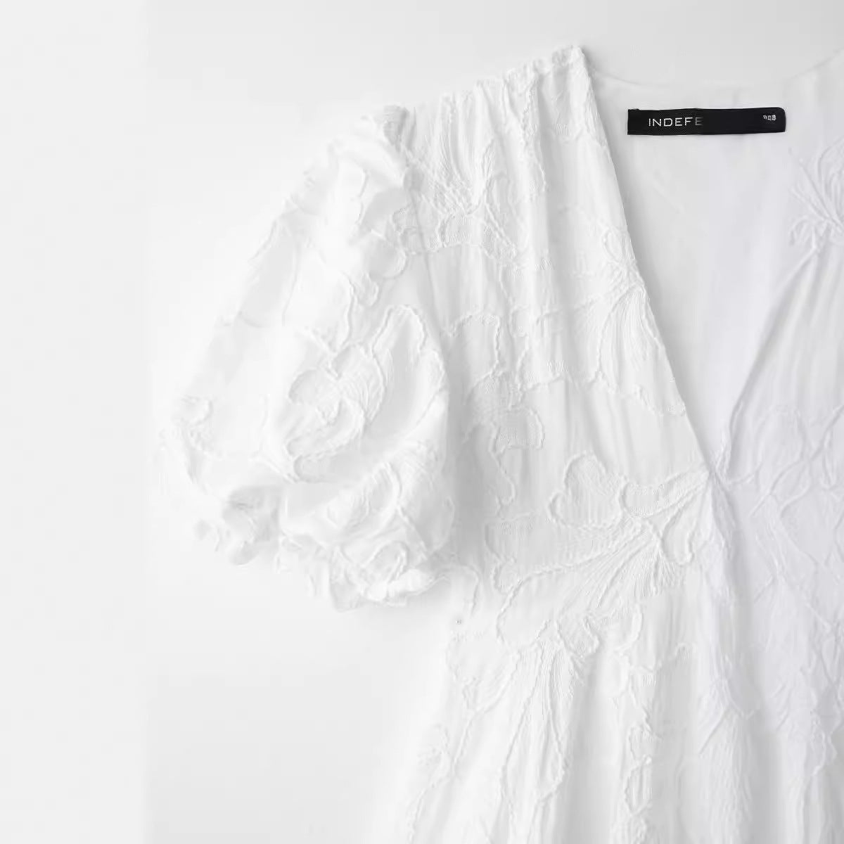 Lily – Vårmode Casual Enkel Broderad Fluffig Klänning