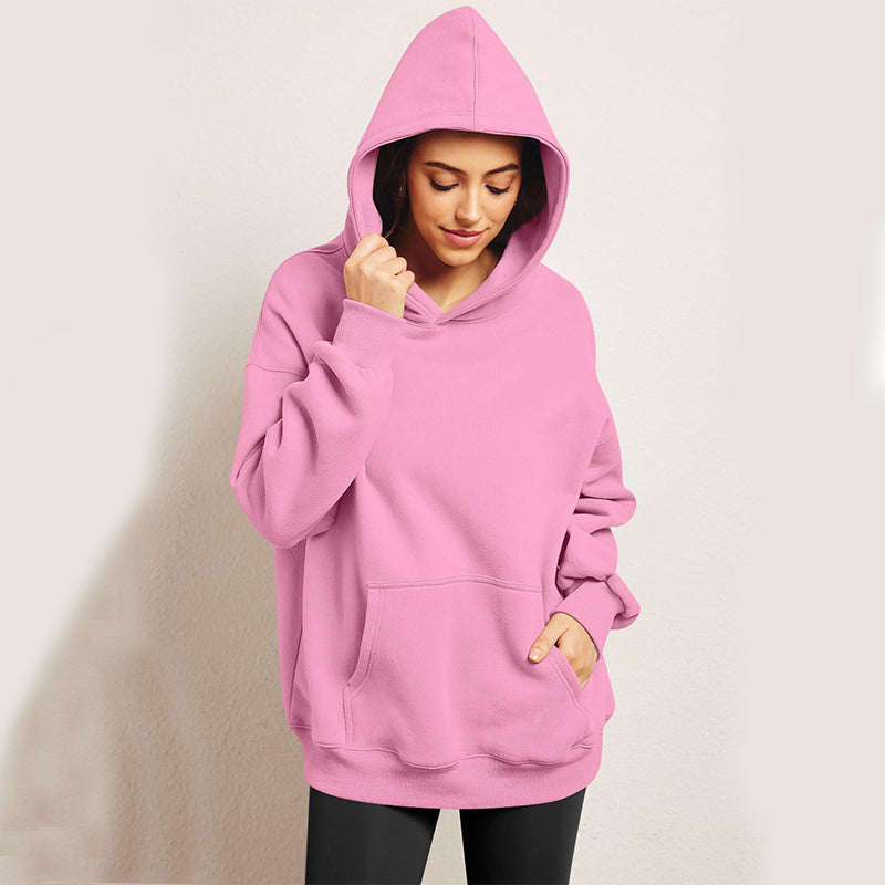 Alice – Oversized Fleece Hoodie med Fickor och Lång Ärmar