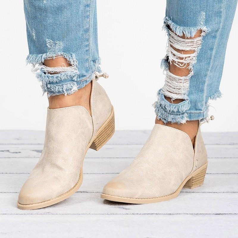 Tracy – Retro Högklackade Ankelboots för Kvinnor