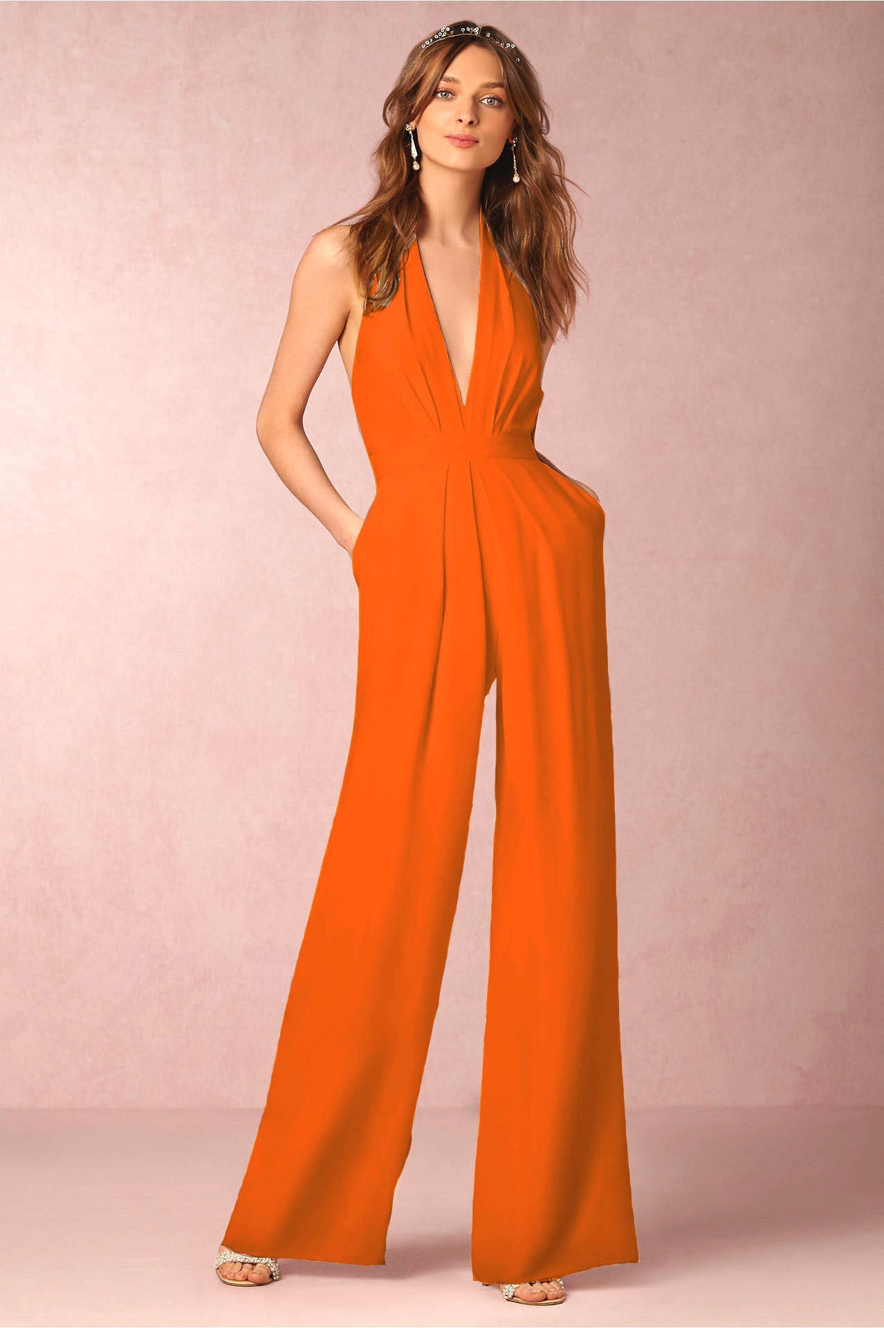 Carly – Ärmloös halterneck jumpsuit