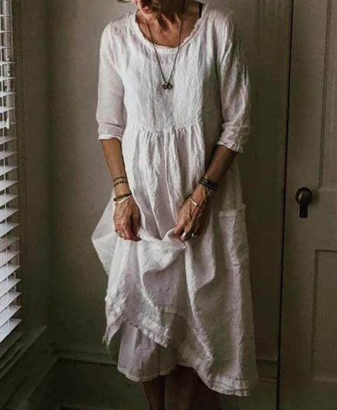 Imogen – Hög midja plisserad klänning