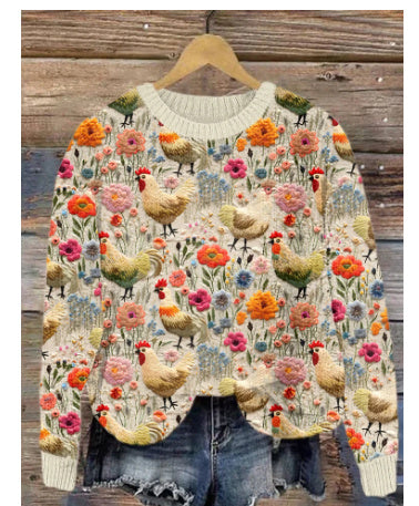 Tracy – Abstrakt Mönstrad Långärmad Tröja för Kvinnor