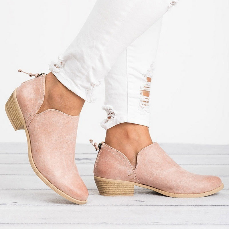 Tracy – Retro Högklackade Ankelboots för Kvinnor