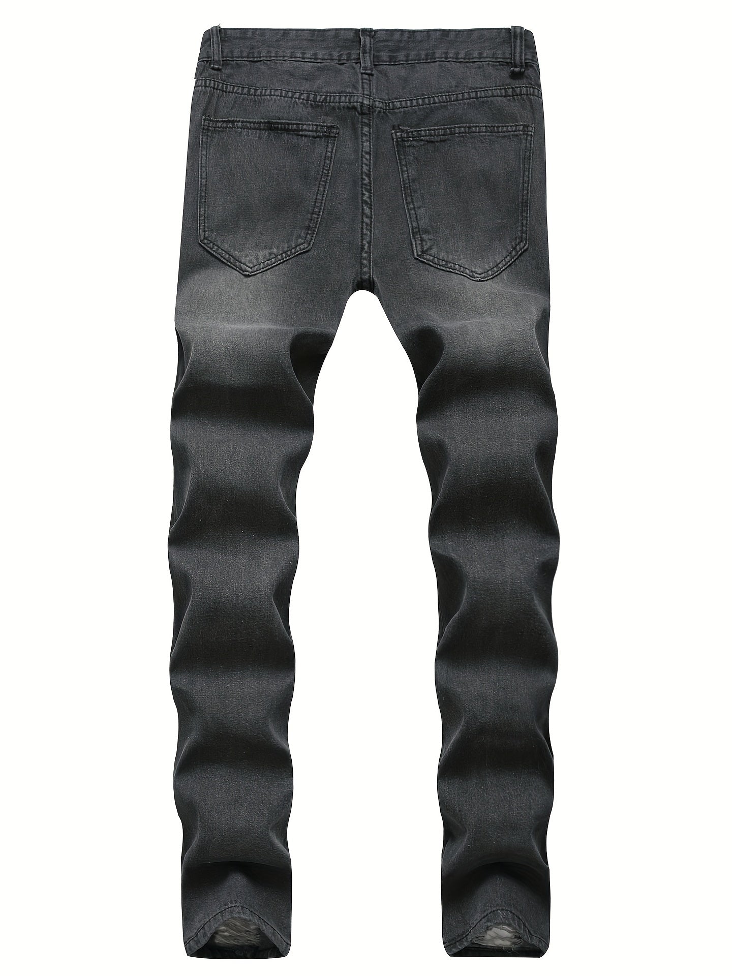 Justin – Slim Fit Rippade Denimjeans i Vitt