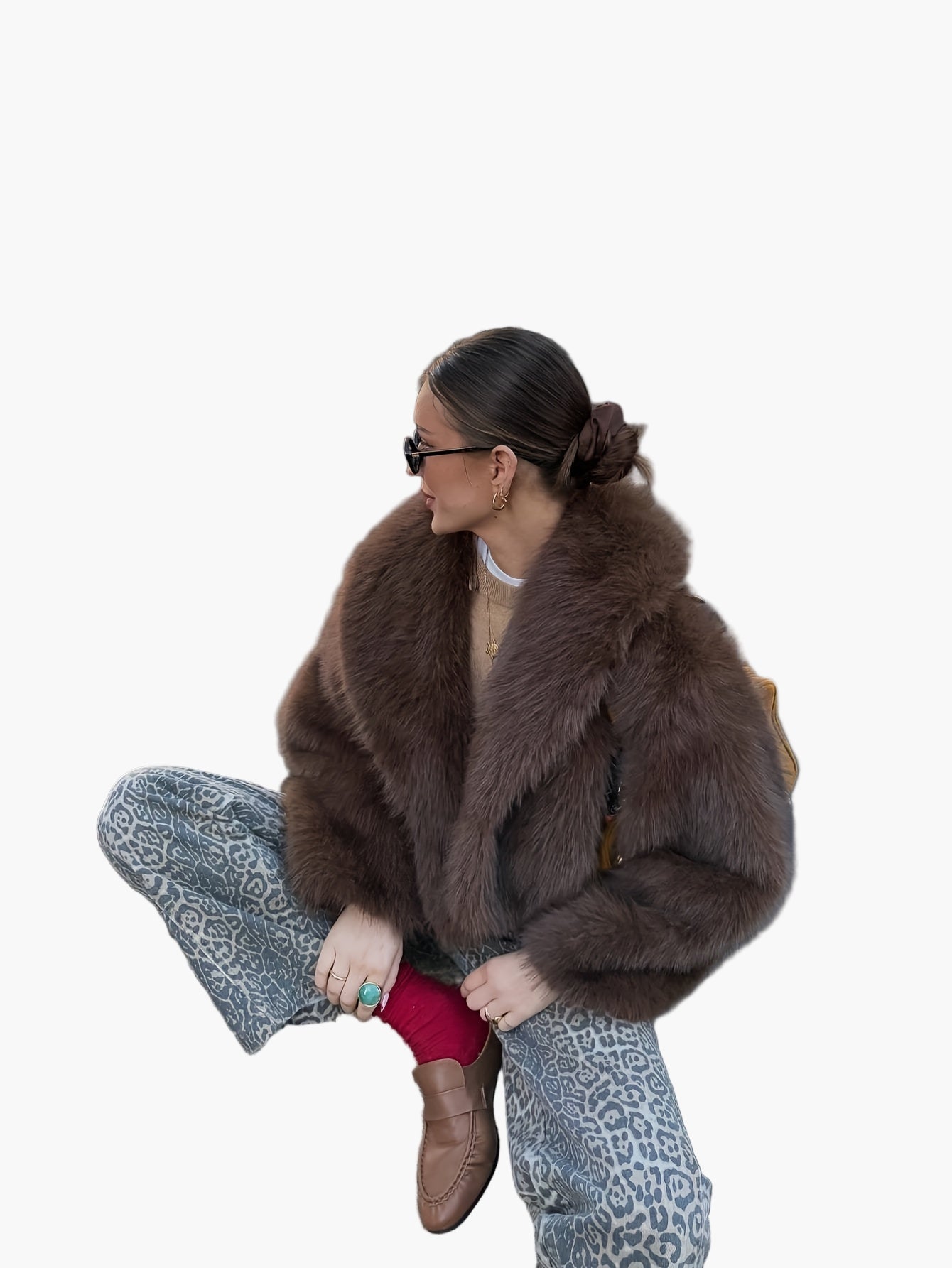 Dam Kort Fuskpälsjacka Chic Weekend Vinterjacka