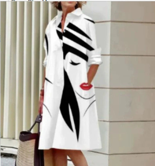 Amelia – Långärmad Klänning i Enfärgad Enkel Mid Length