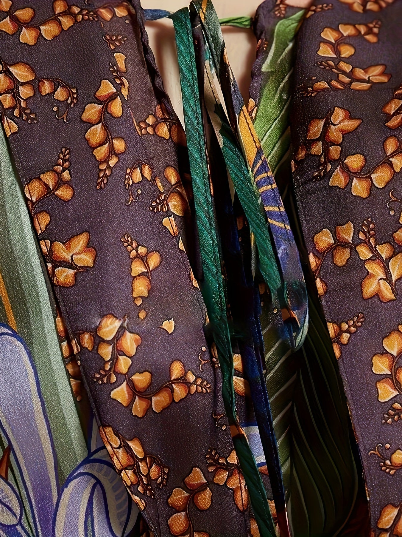 Damernas lyxiga kaftan kimono maxi – dramatisk orientaliskt mönster, perfekt för semester och kvällsbruk