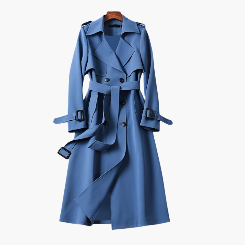 Dam Klassisk Lång Trenchcoat – Elegant Ytterplagg för Vardag och Fest