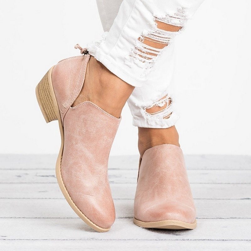 Tracy – Retro Högklackade Ankelboots för Kvinnor