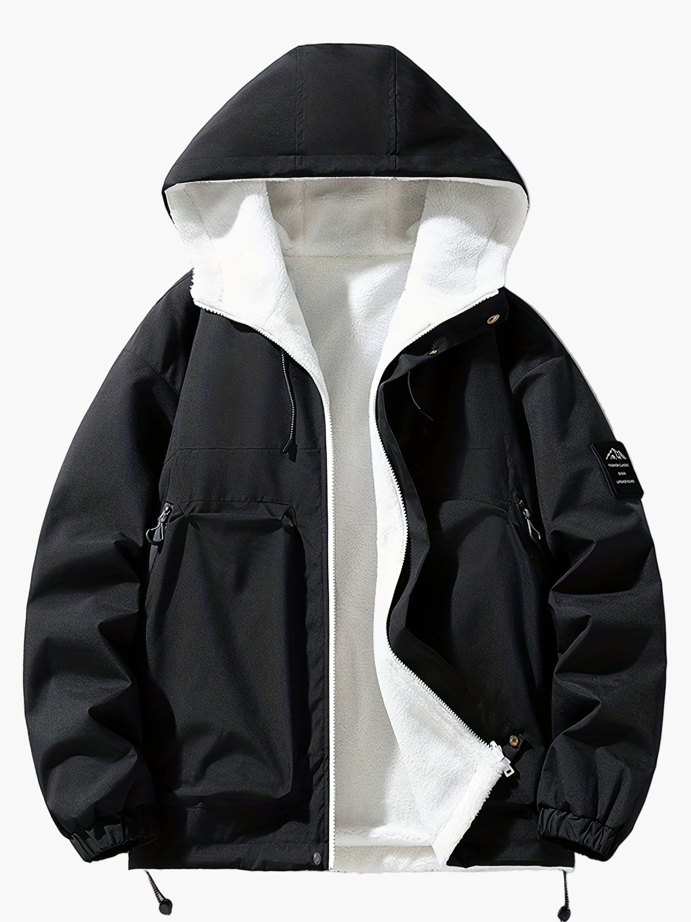 Herr Vind- och Vattentät Vinterjacka med Huva, Fodrad, Fritidsstil