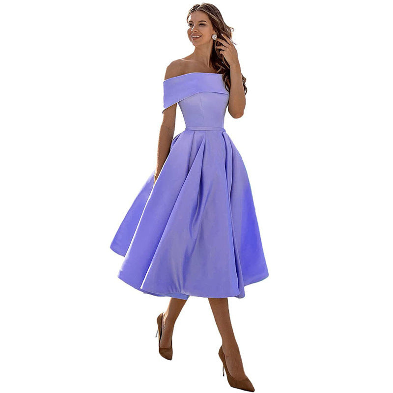 Charlotte – Casual Strapless Satin Festklänning