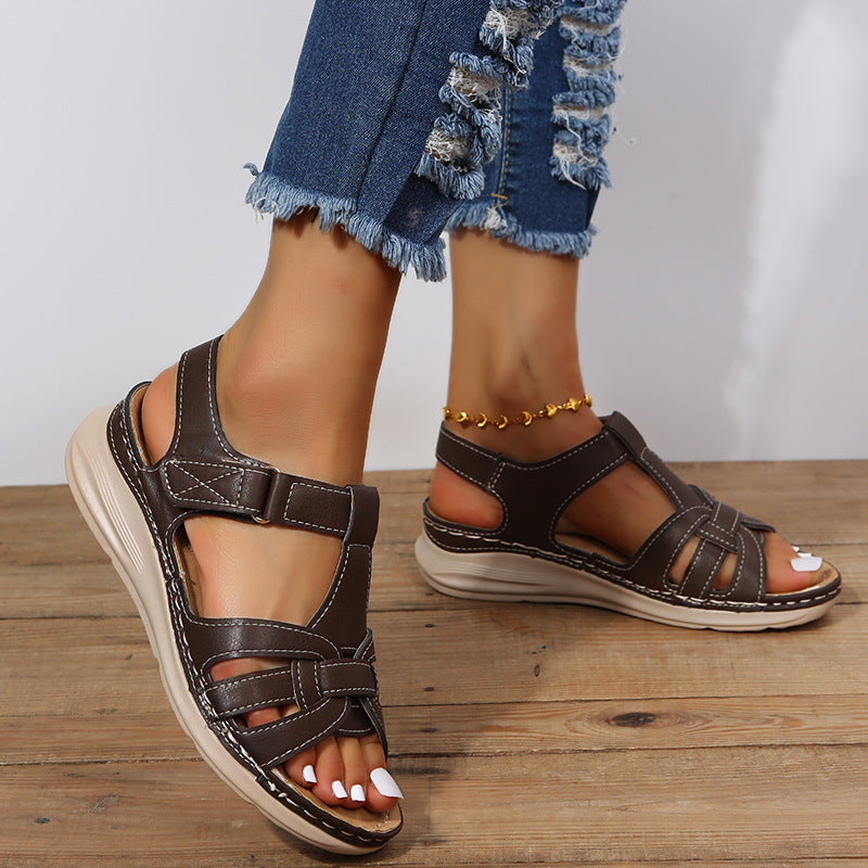 Ann – Vintage Plus Size Wedge Sandaler