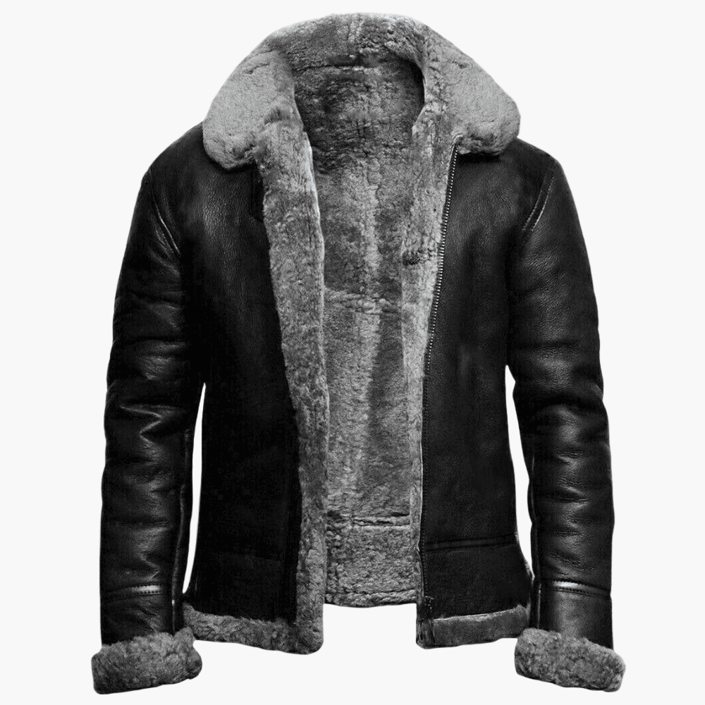 Herr Shearling Pilotjacka – Klassisk vinterjacka med stil och komfort
