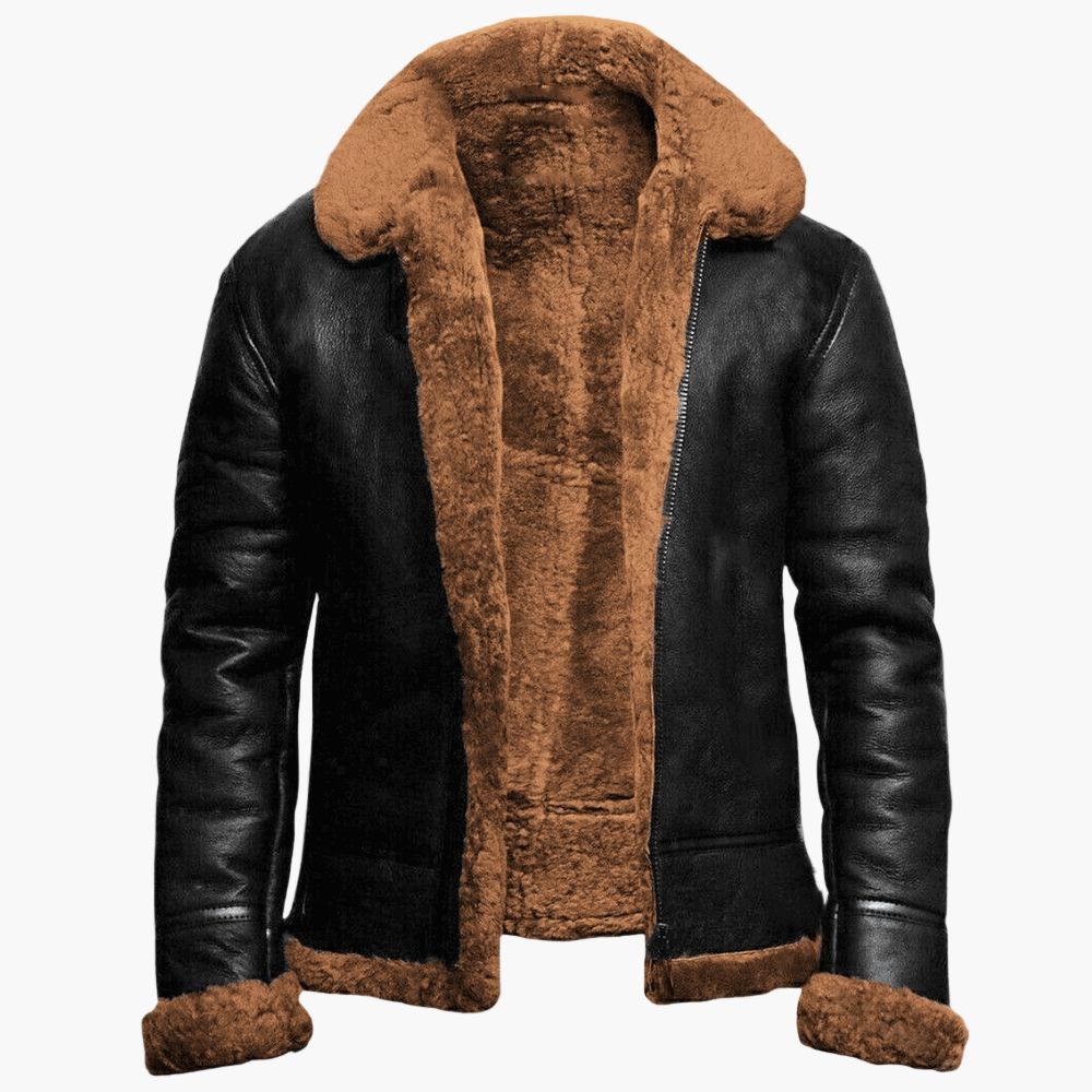 Herr Shearling Pilotjacka – Klassisk vinterjacka med stil och komfort
