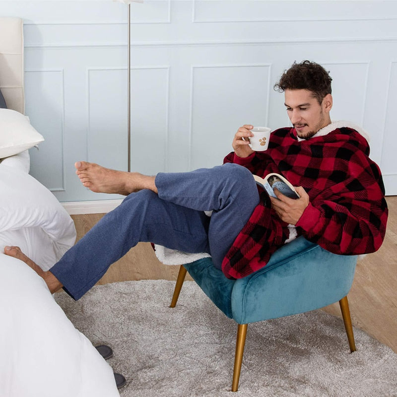 Unisex Mysig Oversize Hoodie-filt för Loungewear och Avkoppling