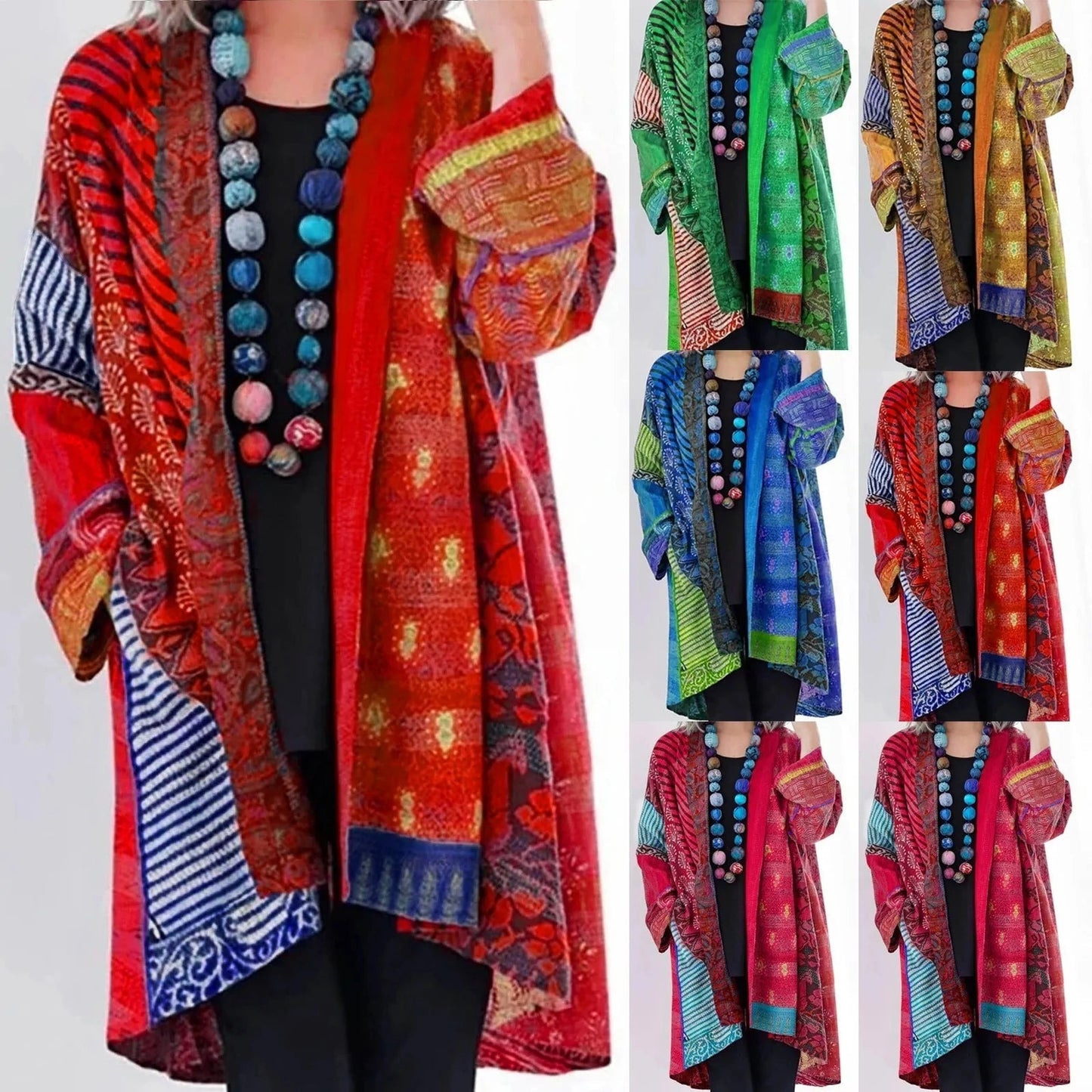 Damernas bohemisk vintage kimono – avslappnad och stilfull lång jacka för vardag och fest