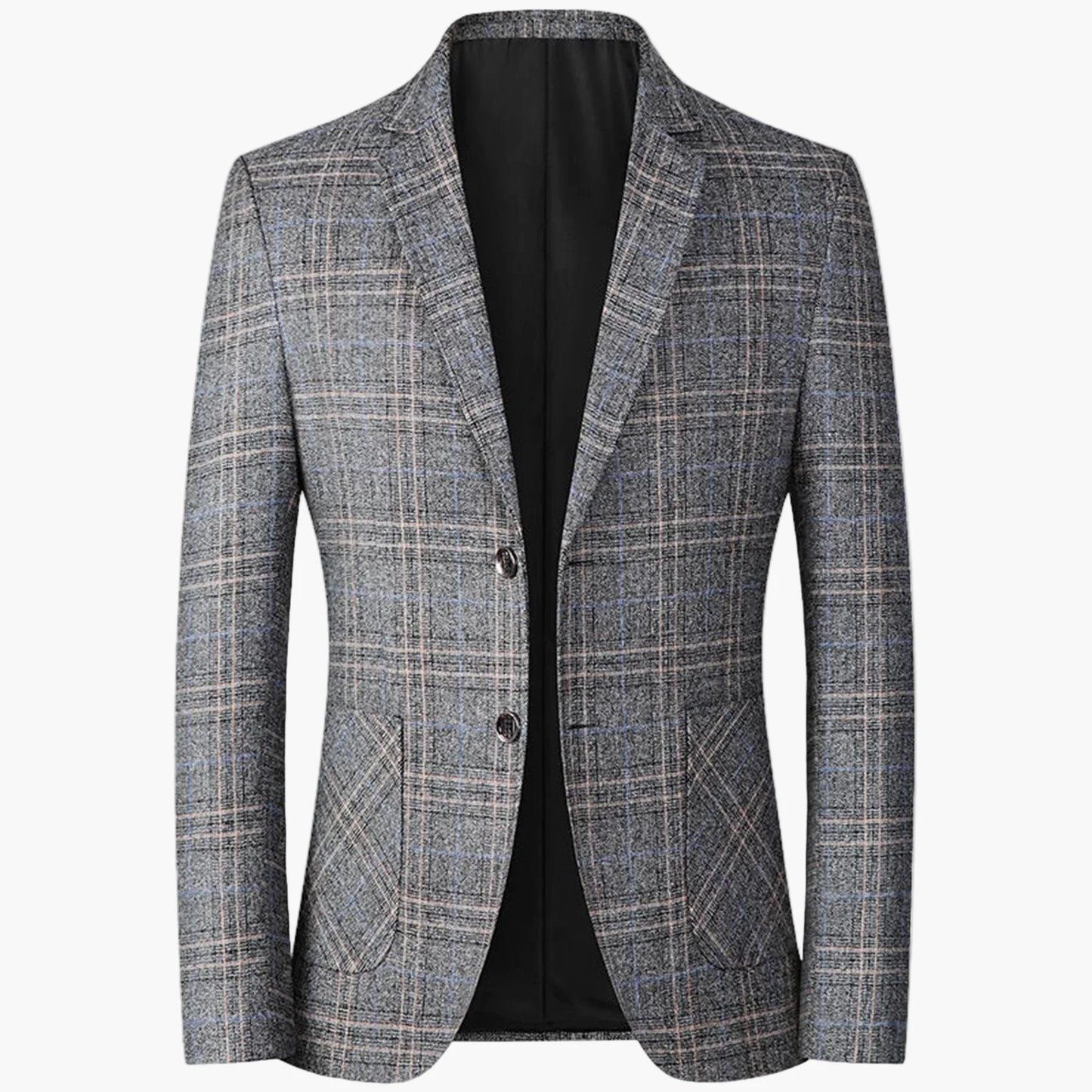 Herr Elegant Rutig Kavaj för Affär och Fest – Modern Slim Fit Blazer