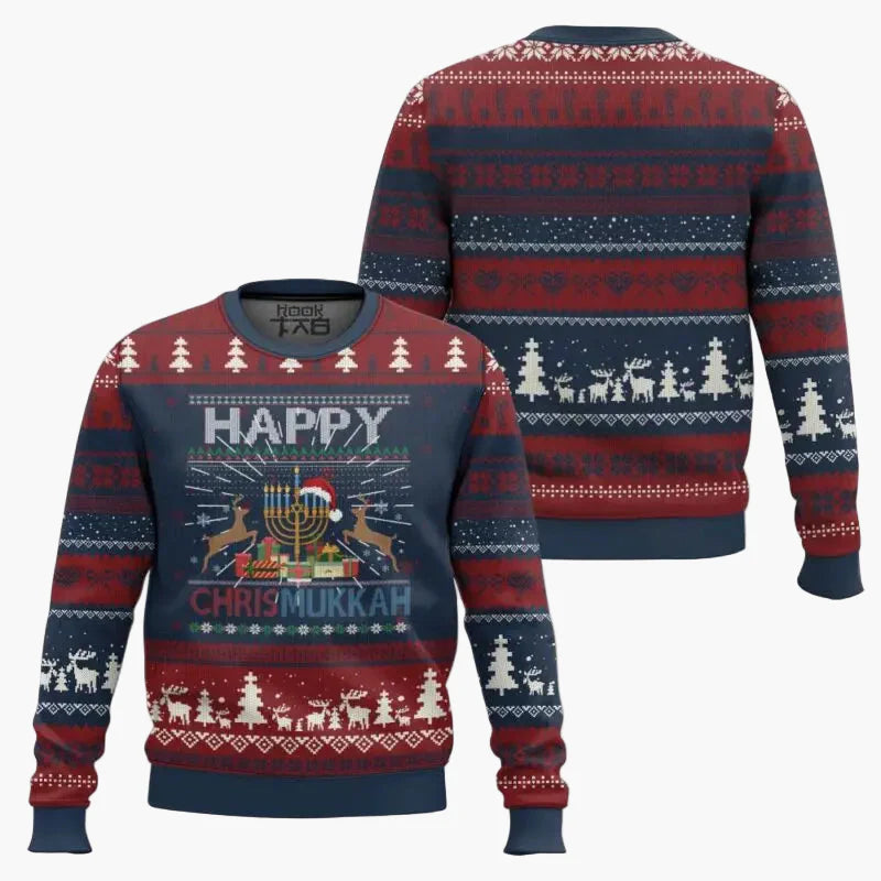 Herrjultröja Rolig "Not Today Santa" Hanukkah Ugly Christmas Sweater för Fest och Högtid