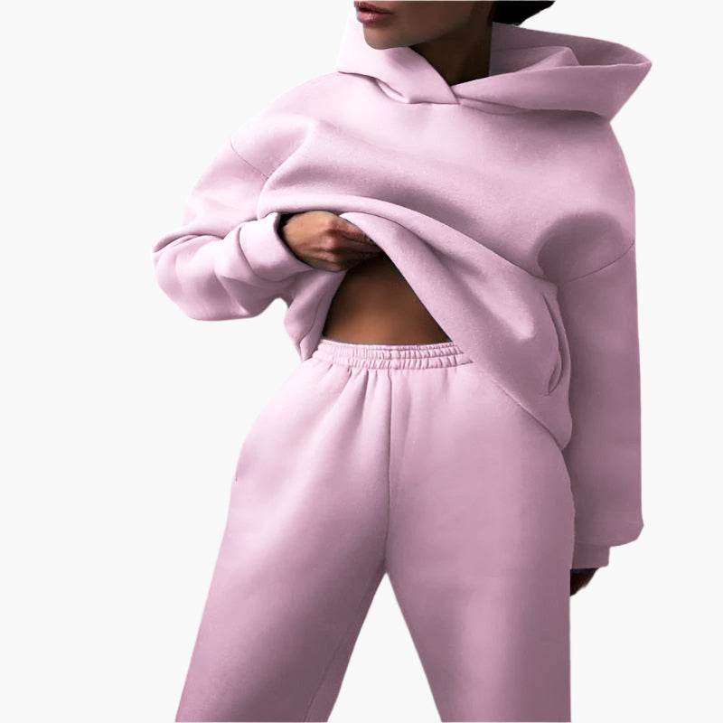 Damers Oversize Lounge Set – Hoodie och Joggingbyxor, Perfekt för Mys och Avslappning
