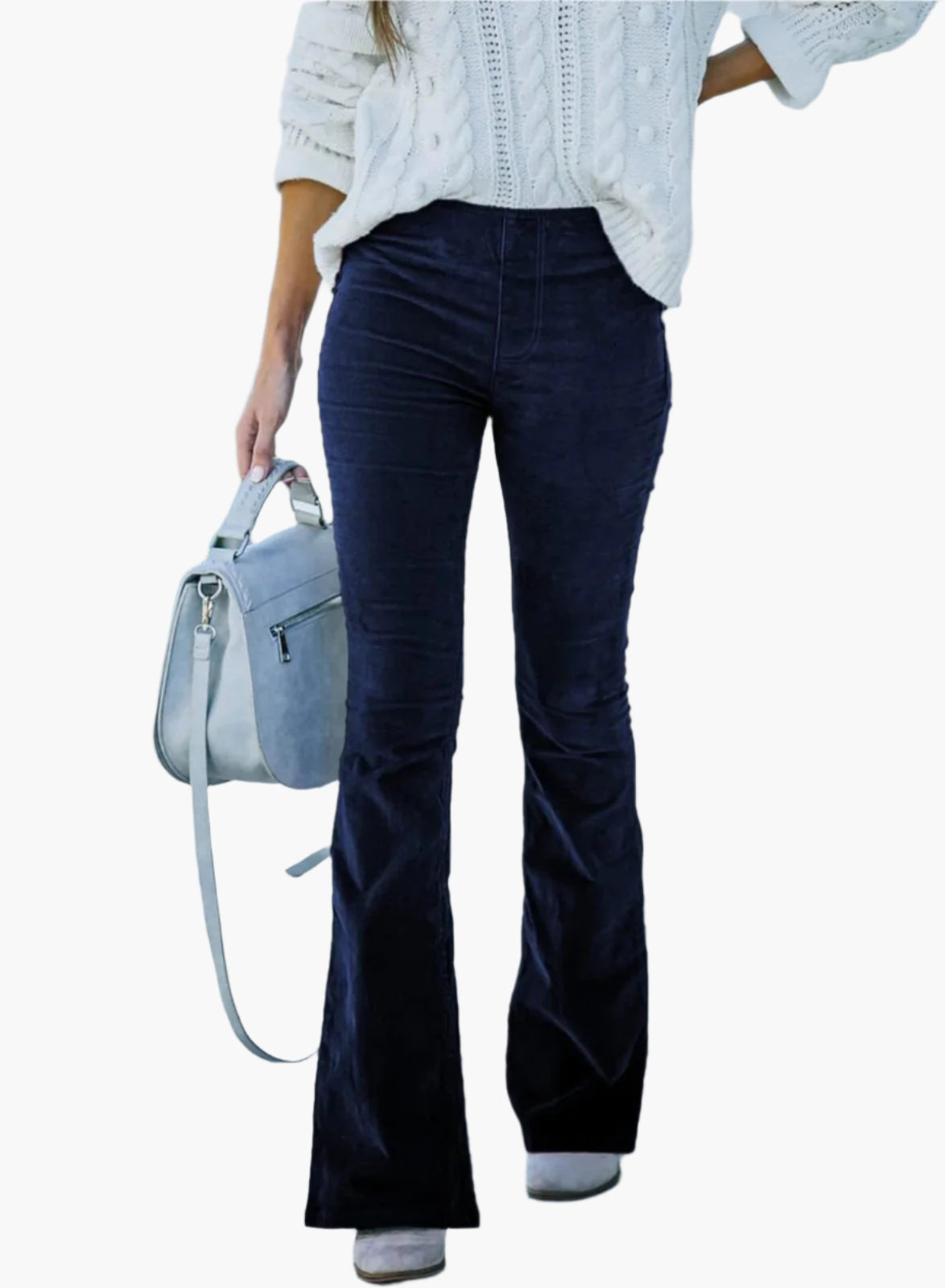 Dam Flare Byxor Trendiga Komfort High Waist Vardagsstil