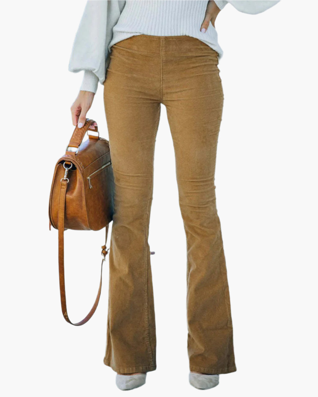 Dam Flare Byxor Trendiga Komfort High Waist Vardagsstil