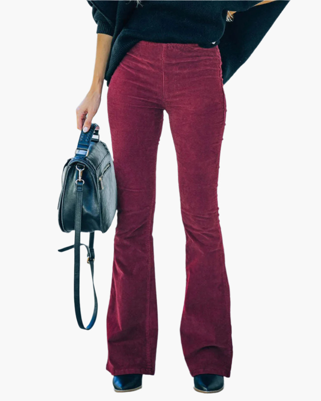 Dam Flare Byxor Trendiga Komfort High Waist Vardagsstil