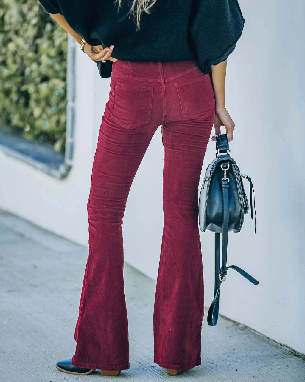 Dam Flare Byxor Trendiga Komfort High Waist Vardagsstil