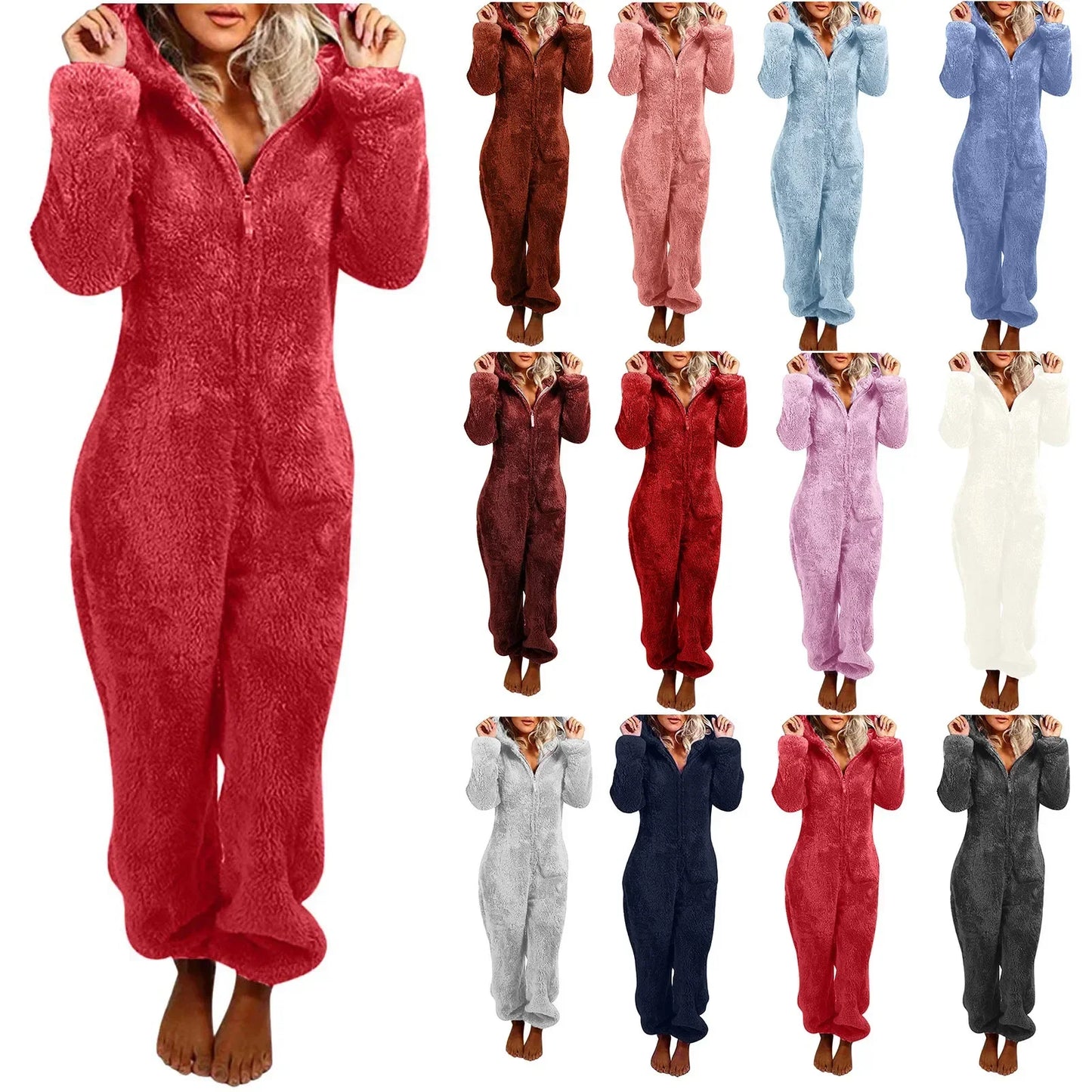 Charlotte – Mysig och Elegant Dam Hooded Onesie Pyjamas