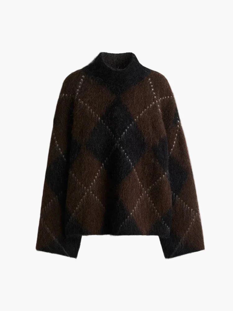 Damtröja med Oversized Rutmönster – Trendigt och Varmt för Vardagsbruk