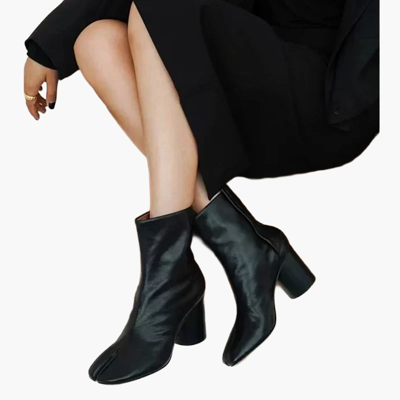 Damers trendiga höga klackstövletter med delad tå för mode och vardagsbruk