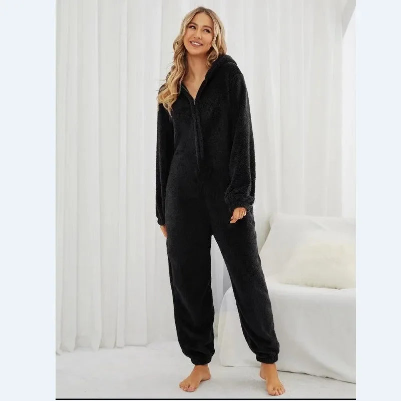 Charlotte – Mysig och Elegant Dam Hooded Onesie Pyjamas