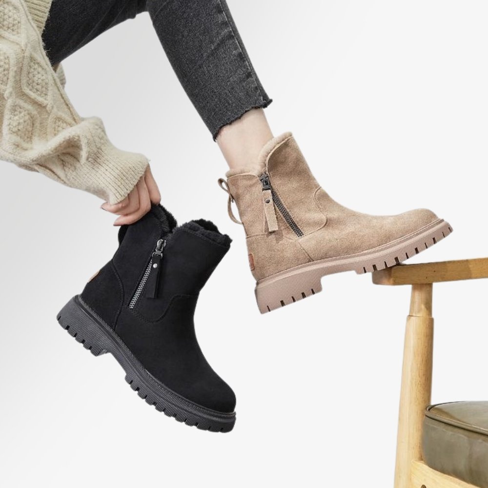 Vinterstövlar för dam – Fodrade och vattentäta modeboots med halkfri sula, perfekta för kalla dagar