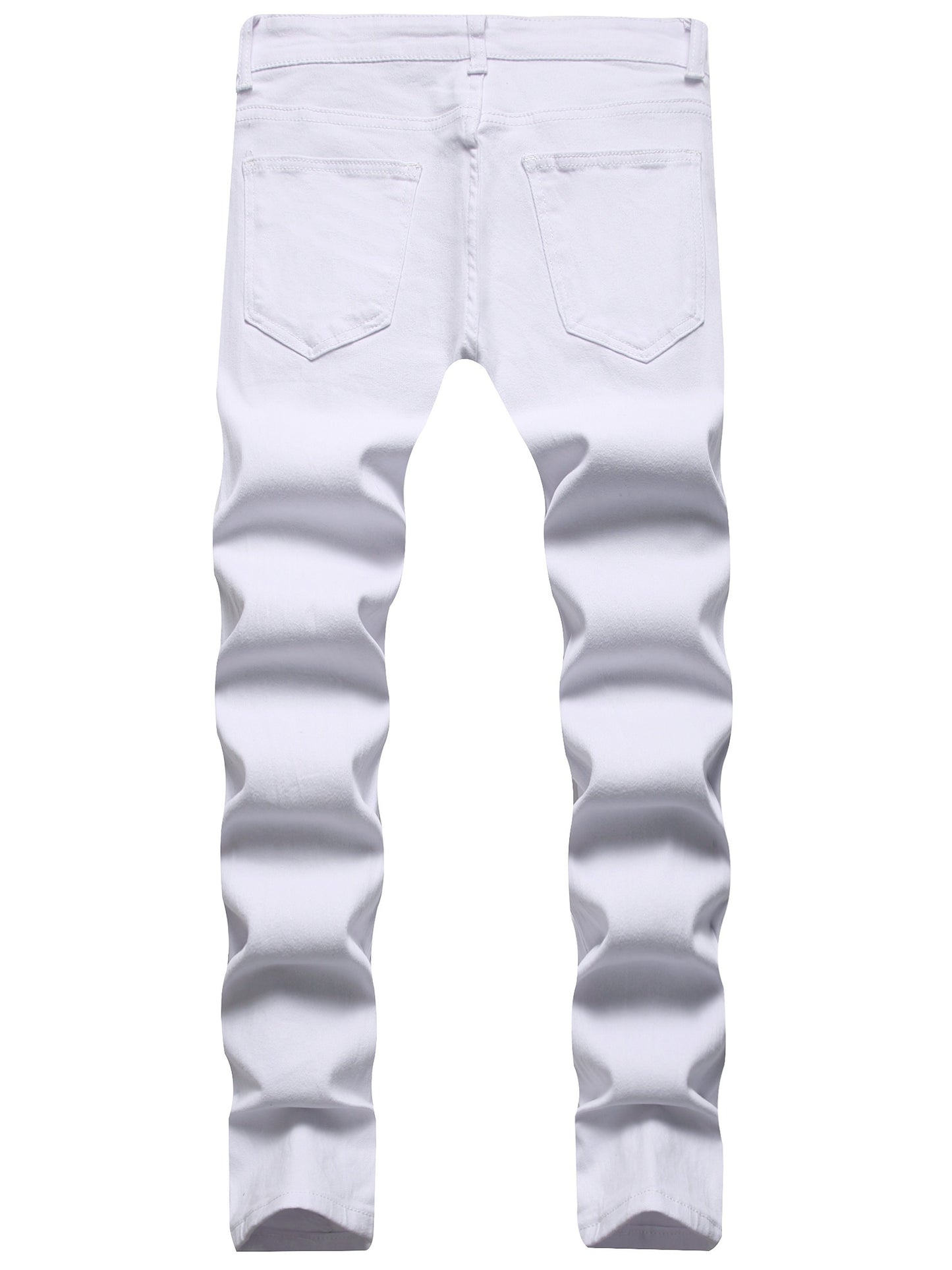 Justin – Slim Fit Rippade Denimjeans i Vitt