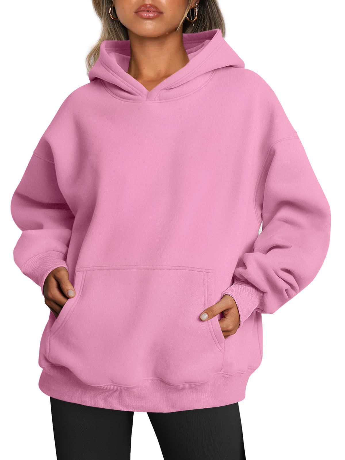 Alice – Oversized Fleece Hoodie med Fickor och Lång Ärmar