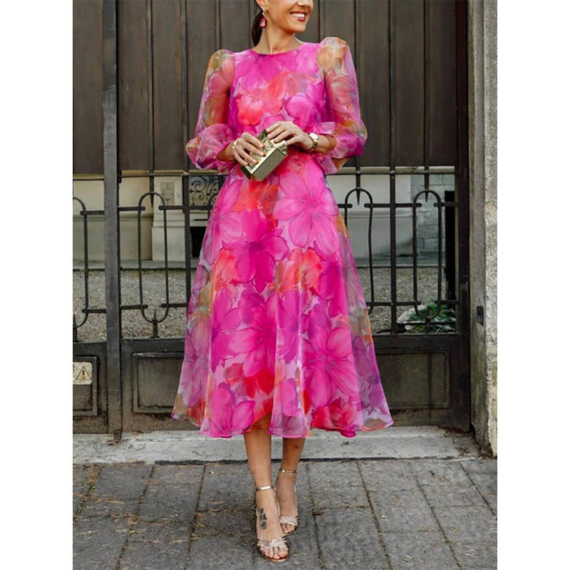 Julia – Sommarens Mode Mesh Blommklänning