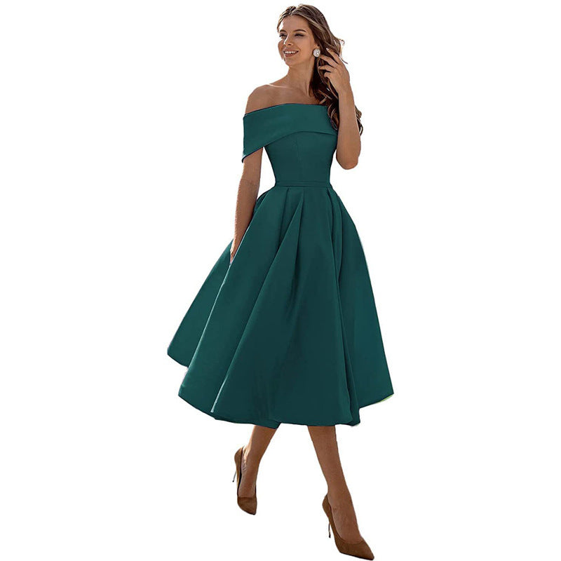 Charlotte – Casual Strapless Satin Festklänning